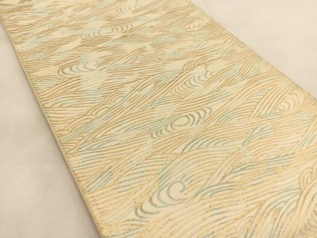 平和屋着物◎六通柄袋帯 唐織 立波文 金糸 正絹 逸品 BAAU2856ycの通販