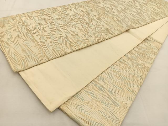 平和屋着物◎六通柄袋帯 唐織 立波文 金糸 正絹 逸品 BAAU2856ycの通販