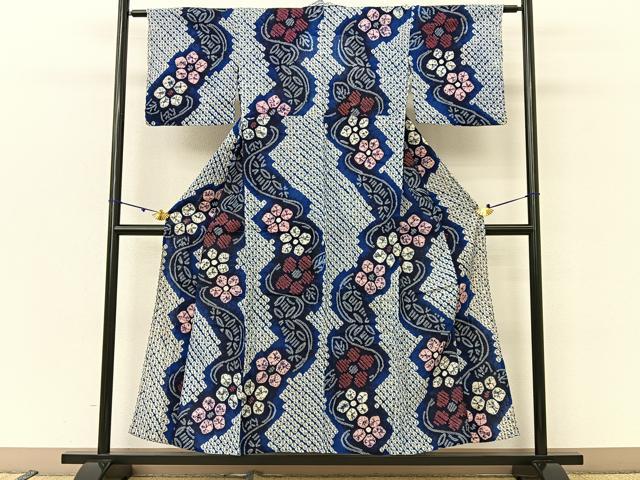 平和屋着物∴夏物　浴衣　有松鳴海絞り　梅　綿　逸品　BAAU3425hj