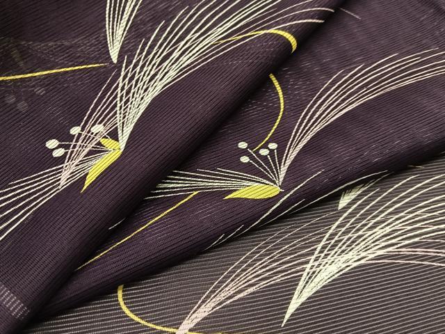 平和屋着物＊夏物　小紋　絽　草花文　洗える着物　BAAU3446hj