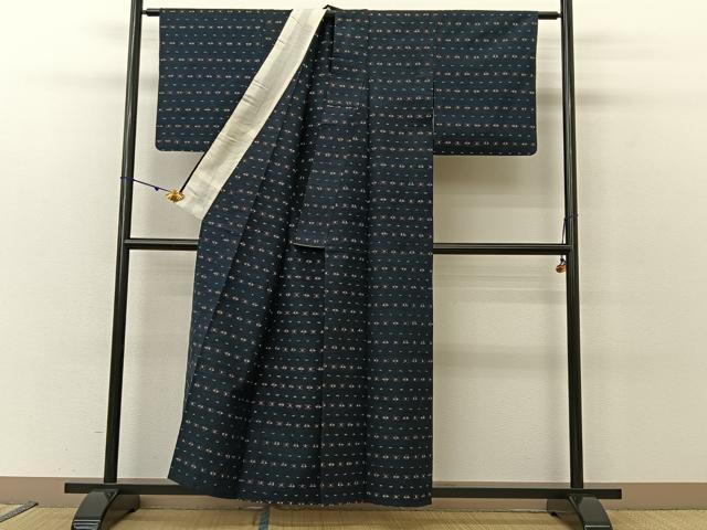 平和屋着物▽上質な紬 単衣 絹鼠色 正絹 逸品 AABC1230jh 平和