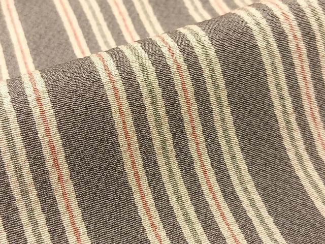 平和屋着物▽重要無形文化財　人間国宝　伊勢型紙縞彫師　児玉博　小紋　単衣　縞　鬼しぼ縮緬　正絹　逸品　BAAU3497hj 平和屋着物▽重要無形文化財 人間国宝 伊勢型紙縞彫師 児玉