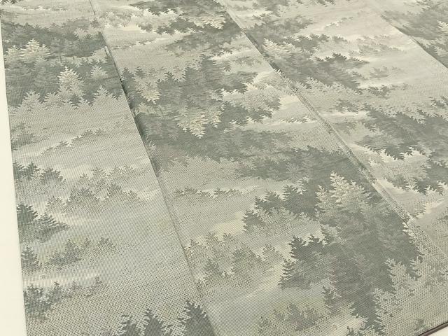 平和屋着物●都喜ヱ門　本場大島紬　白大島　総絣　樹林文　藤絹織物謹製　正絹　逸品　BAAU3524hj