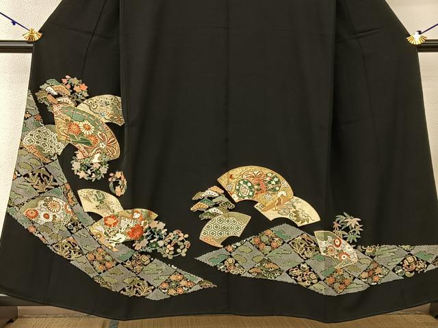 平和屋着物□豪華黒留袖 作家物 駒刺繍 宝尽くし 暈し染め 金彩
