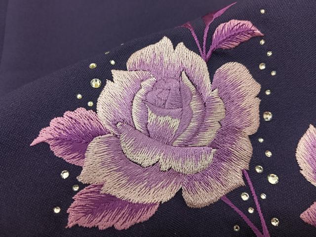 平和屋着物●女性　行灯袴　刺繍　薔薇　ラインストーン　洗える着物　BAAU3564hj 平和屋着物○女性 行灯袴 刺繍 薔薇 ラインストーン 洗える着物 BAAU3564hj