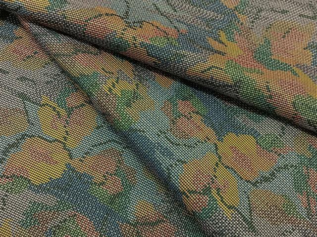 平和屋着物●本場大島紬　7マルキ　草花文　正絹　逸品　未使用　BAAU3641hj