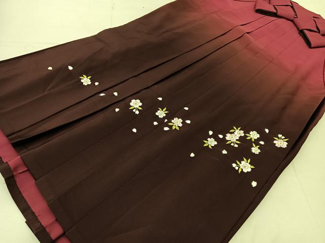 平和屋着物●女性　行灯袴　総刺繍　桜　暈し染め　金糸　洗える着物　BAAU3744hj