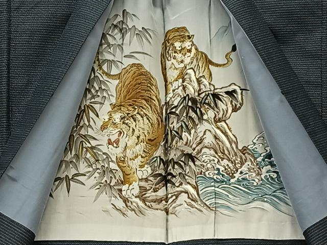 平和屋着物○男性 本場大島紬 お召地 角通し 正絹 逸品 DAAV8703tw 平和屋