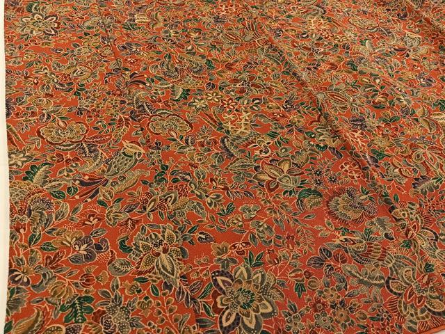 平和屋着物□上質な小紋 更紗花文 鬼しぼ縮緬 正絹 逸品 DAAP9888op