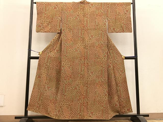 平和屋着物□上質な小紋 文字文 さが美扱い 正絹 逸品 未使用 DAAS9501ma