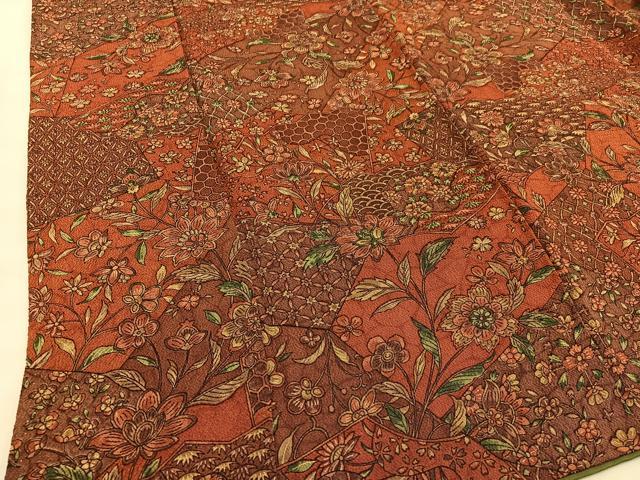 平和屋着物□上質な小紋 流水松花文 鬼しぼ縮緬 正絹 逸品 CAAV2527ev