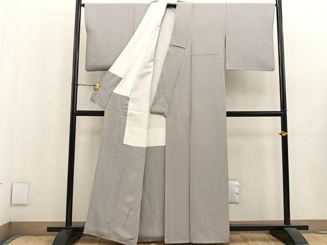 平和屋着物○上質な色無地 利休白茶色 三越扱い 正絹 逸品 BAAU4537mz