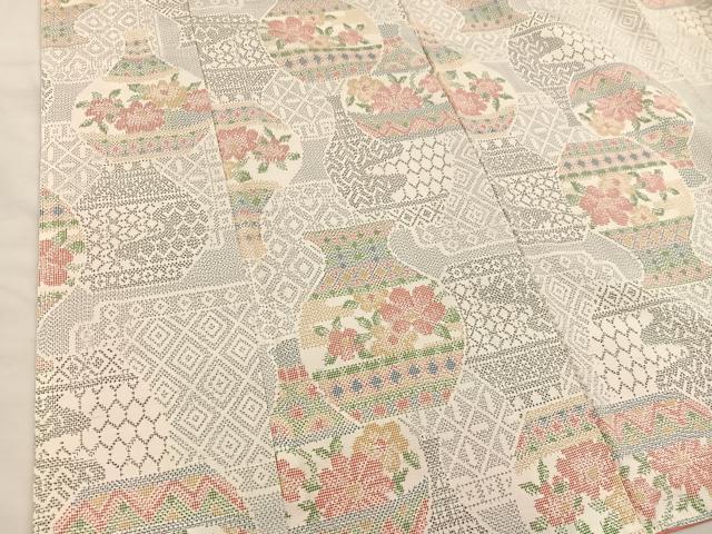 平和屋着物○本場結城紬 重要無形文化財 100亀甲 飛び亀甲柄 松竹梅