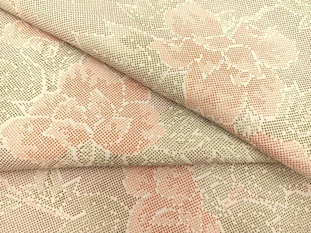 平和屋着物●上質な紬　牡丹　正絹　逸品　BAAU4624gt