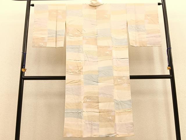 平和屋着物●長襦袢　無双仕立て　跳ね兎　市松　反端付き　正絹　逸品　未使用　BAAU4626gt 平和屋着物○長襦袢 無双仕立て 跳ね兎 市松 反端付き 正絹 逸品 未