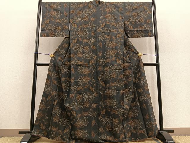 平和屋着物○本場大島紬 一元7マルキ 風景草木文 正絹 逸品 AAAY8645ph