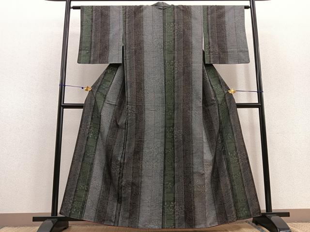 平和屋着物●上質な紬　流水花間道　正絹　逸品　BAAU4661gt 平和屋着物○上質な紬 流水花間道 正絹 逸品 BAAU4661gt