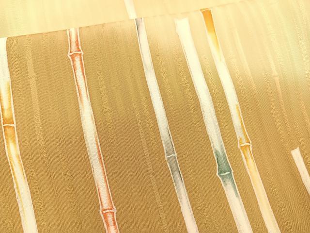 平和屋着物○訪問着 ロング丈 竹 暈し染め 正絹 逸品 未使用