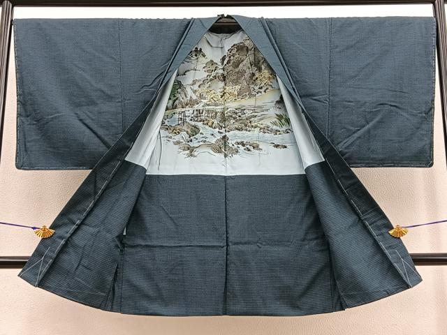 平和屋着物＃男性 羽織 紬地 吉祥文 正絹 逸品 CAAT5672id