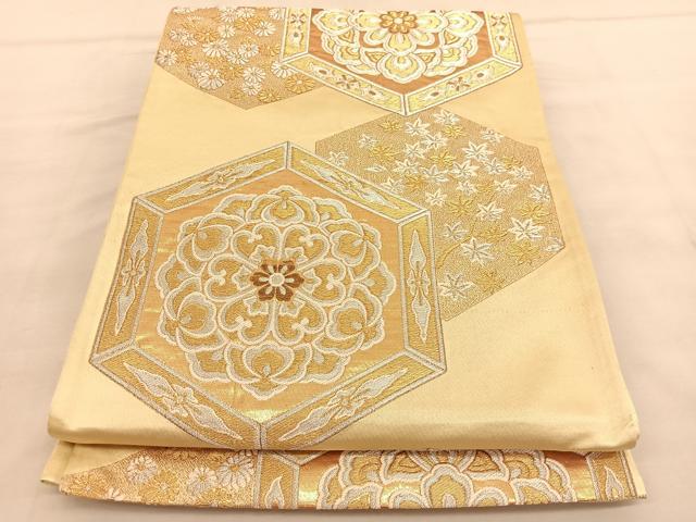 ♦︎きもの結♦︎六通柄袋帯 唐織 正倉院文様 金糸 正絹♦︎10 ♦︎きもの結♦︎六通柄袋帯 唐織 正倉院文様 金糸 正絹♦︎