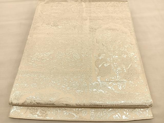 平和屋着物○西陣 六通柄袋帯 唐織 立涌藤花房 金糸 証紙