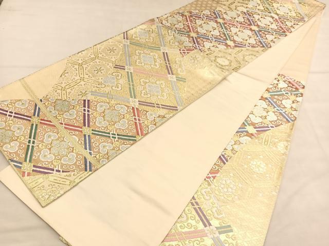 平和屋着物◎六通柄袋帯 唐織 正倉院花唐草文 金糸
