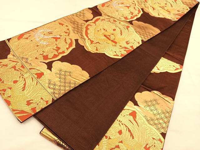 平和屋着物◎六通柄袋帯 鳳凰花文 金銀糸 正絹 逸品 BAAU5036hvの通販