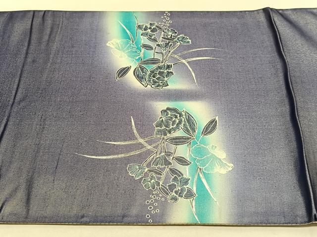 平和屋着物○創作 両面 太鼓柄袋帯 花鳥文 黒地 正絹 逸品 DAAS3539ps 平和