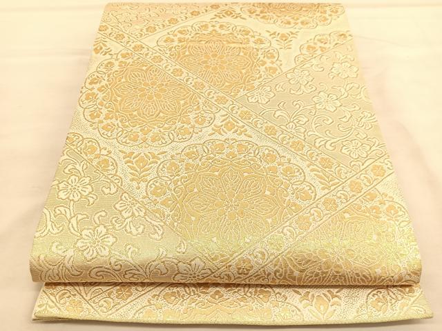 花美人□六通柄袋帯 青銅彫金 宝相華 金銀糸 逸品 未