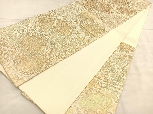 平和屋着物◎六通柄袋帯 宝相華花文 金糸 正絹 逸品