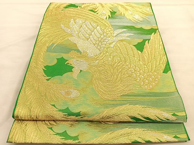 平和屋着物●西陣　川島織物　六通柄　本袋帯　鳳凰　金銀糸　正絹　逸品　BAAU5567hv