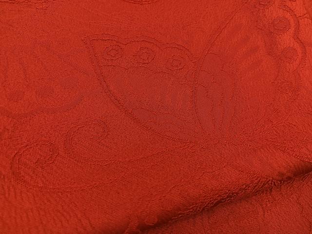 平和屋着物●上質な色無地　舞蝶文　深緋色　正絹　逸品　BAAU5838mz