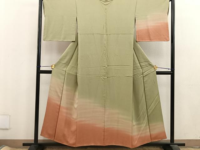 平和屋着物●訪問着　江戸小紋　鮫小紋柄　暈し染め　正絹　逸品　BAAU5843mz