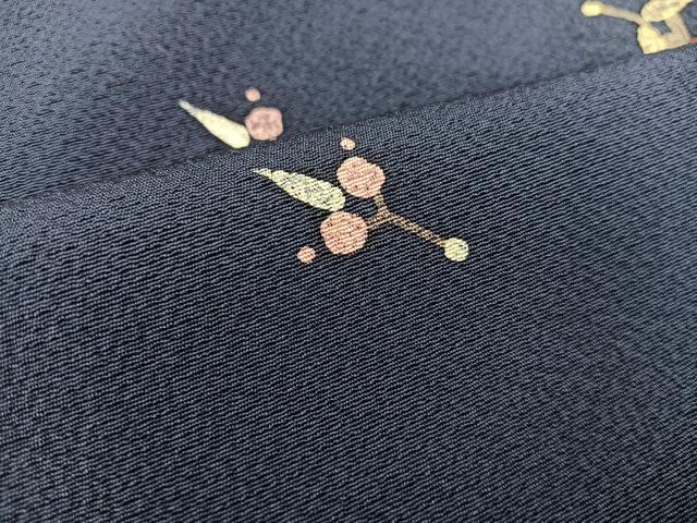 平和屋着物■上質な小紋　枝花文　正絹　逸品　BAAU5964mz