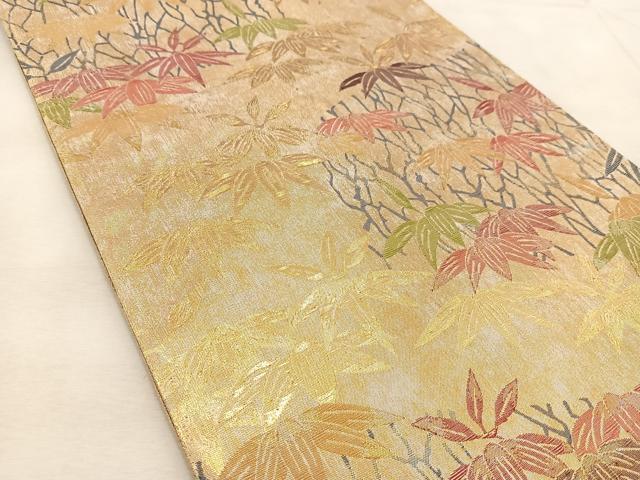 平和屋着物●両面　六通柄袋帯　雪輪石畳草花文　金糸　正絹　逸品　未使用　DAAV9389ob 平和屋着物○両面 六通柄袋帯 雪輪石畳草花文 金糸 正絹 逸品