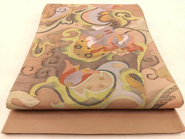 平和屋着物○太鼓柄袋帯 作家物 絞り 辻が花 金通し地 正絹 逸品