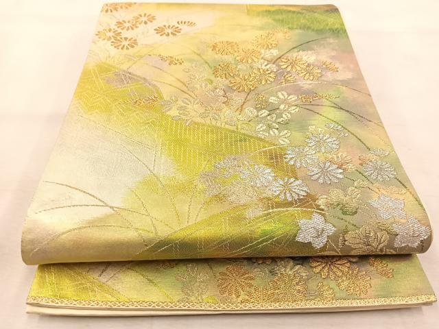 平和屋着物◎西陣 六通柄袋帯 切嵌文様 金銀糸 引箔 正絹
