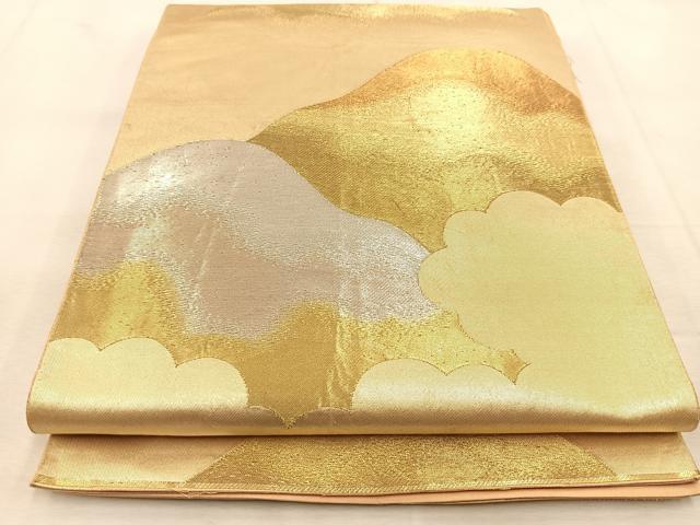 正絹 袋帯 山の柄 六通柄 平和屋着物◎六通柄袋帯