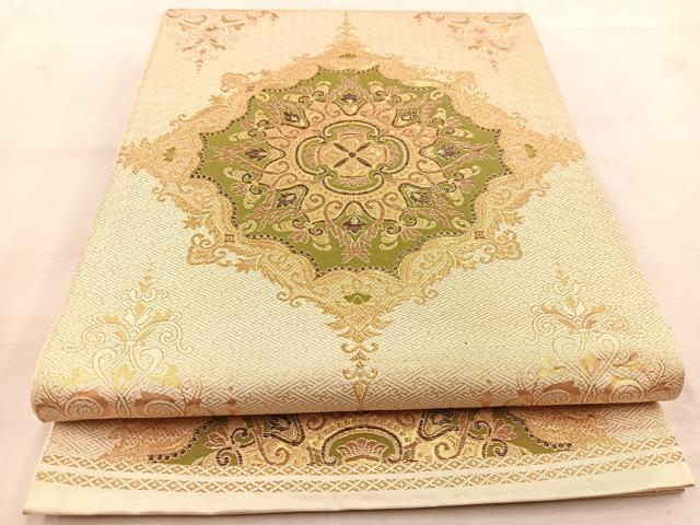 華やかな正倉院華文の正絹袋帯 六通 華やかな正倉院