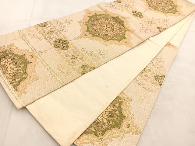 平和屋着物◎六通柄袋帯 正倉院更紗花文 金糸 正絹
