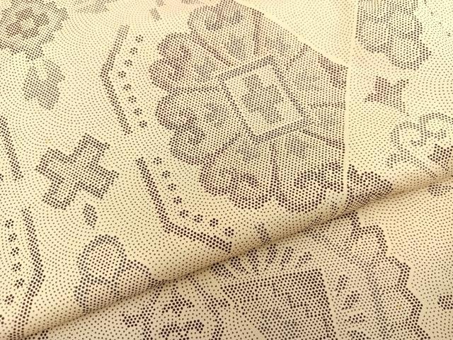 平和屋着物○本場大島紬 切嵌花唐草文 正絹 逸品 BAAU4621gt