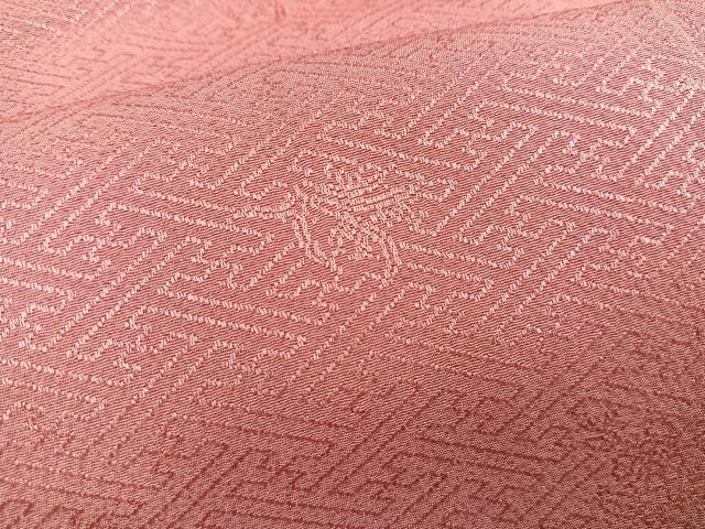 平和屋着物○上質な色無地 枝葉地紋 深赤色 正絹 逸品 DAAU5788ps