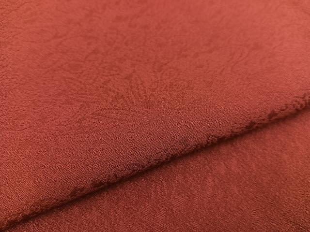 平和屋着物○上質な紬 色無地 紅海老茶色 正絹 逸品 未使用