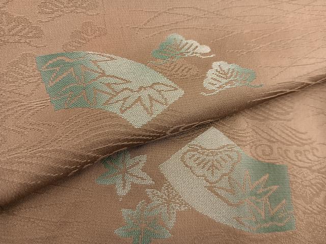 平和屋着物□上質な小紋 地紙楓笹松文 正絹 逸品 BAAU7194gt