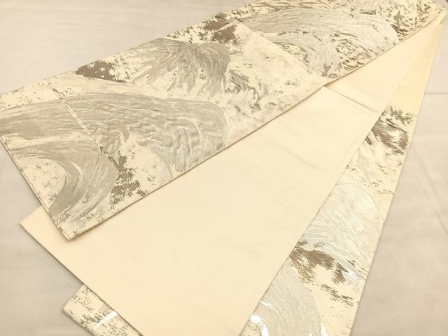 平和屋着物◎六通柄袋帯 重山文 銀糸 正絹 逸品 BAAU8143hvの通販はau