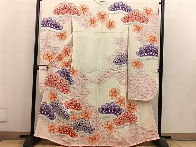 平和屋着物●豪華振袖　総絞り　梅花文　正絹　逸品　BAAV0968mz