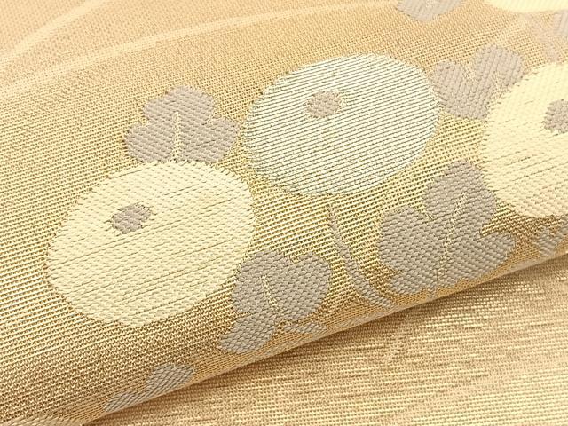 平和屋着物＊夏物　太鼓柄袋帯　万寿菊　銀糸　正絹　逸品　BAAV5363hv 平和屋着物＊夏物 太鼓柄袋帯 万寿菊 銀糸 正絹 逸品 BAAV5363hvの通販