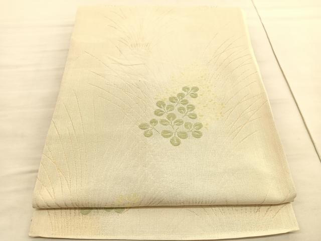 平和屋着物＊夏物　六通柄袋帯　萩草葉文　金銀糸　正絹　逸品　BAAV5366hv