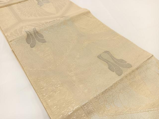平和屋着物＊夏物　六通柄袋帯　双鶴亀甲文　銀糸　正絹　逸品　◯_1