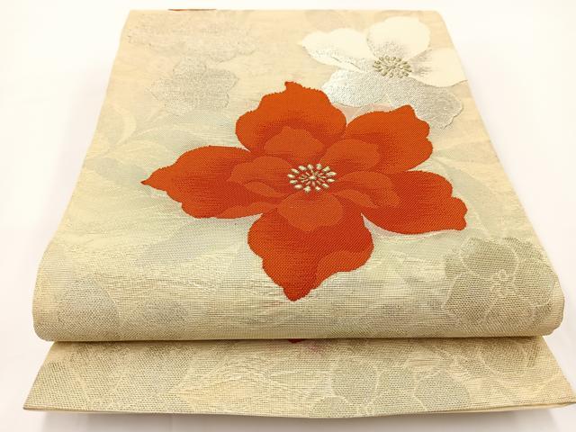 平和屋着物＊夏物　六通柄袋帯　舞花文　金銀糸　正絹　逸品　BAAV7122yc